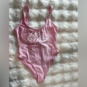 Forever 21 Pink Script One Piece Swimsuit